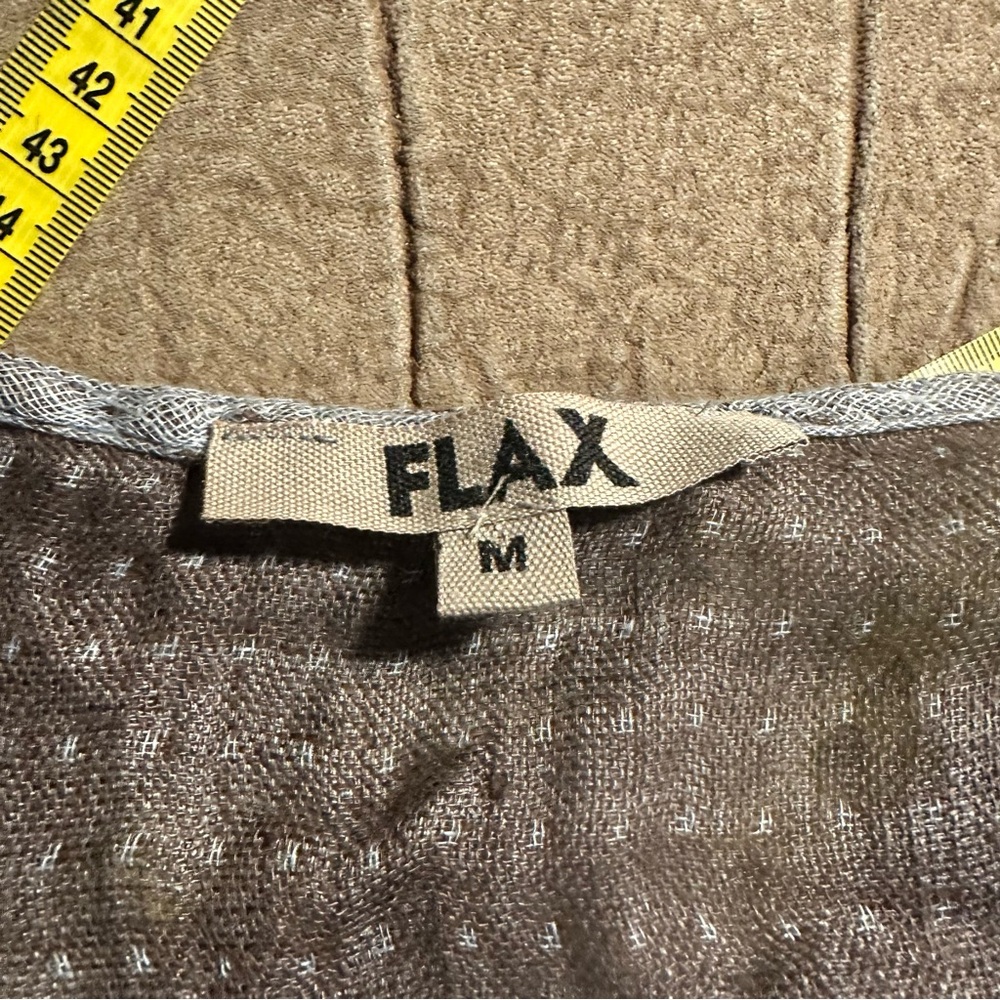 Flax Gray Midi Dress with Brown Hem - Picture 3 of 5